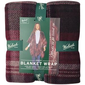 Burgundy Alex Plaid - Woolrich Women's Machine Washable Lightweight OSFA Blanket